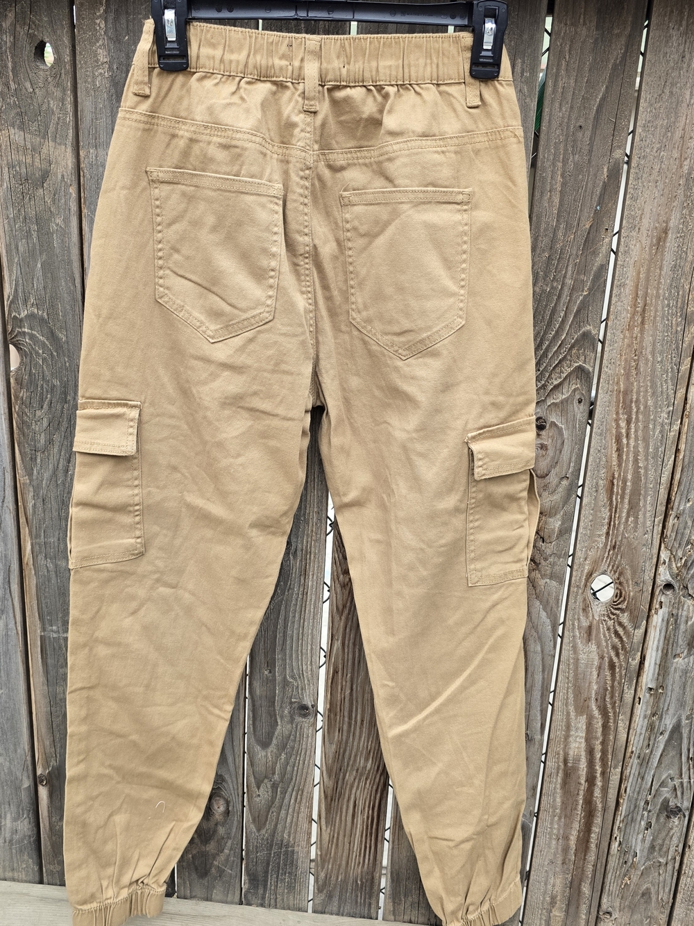 Women's Cotton Khaki Hiking Cargo Jogger Pants Elastic Waist Size M - Picture 2 of 8